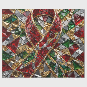 Luxury 3D Christmas Mosaic Roll Wrapping Paper