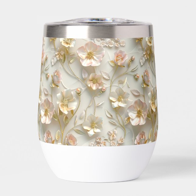 Luxury 3D Embossed Floral Gold Foil Elegant  (Front)