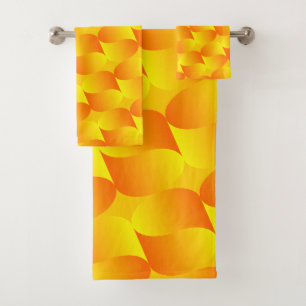 Luxury 3D Gold Scale Pattern Optical Illusion Bath Towel Set