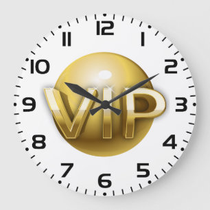 Luxury 3D Gold VIP Emblem Large Clock