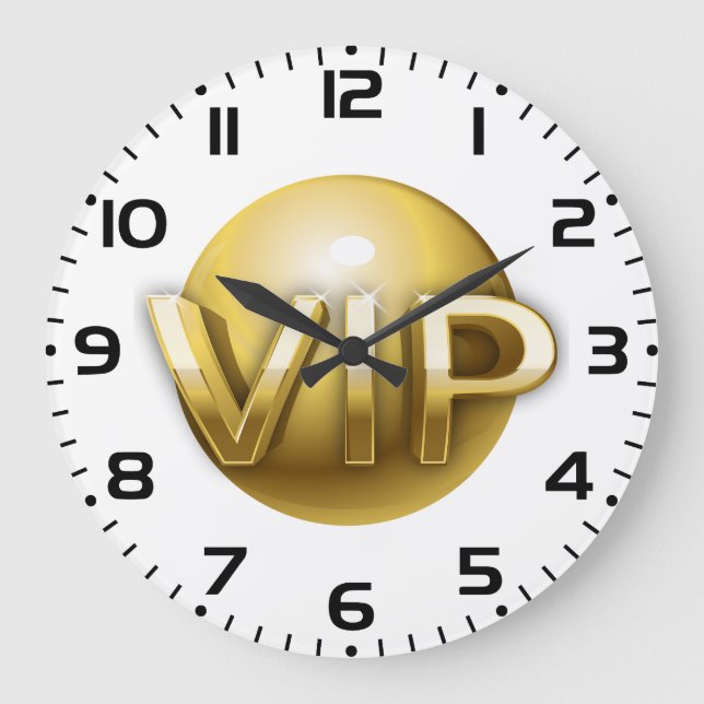 Luxury 3D Gold VIP Emblem Large Clock (Front)