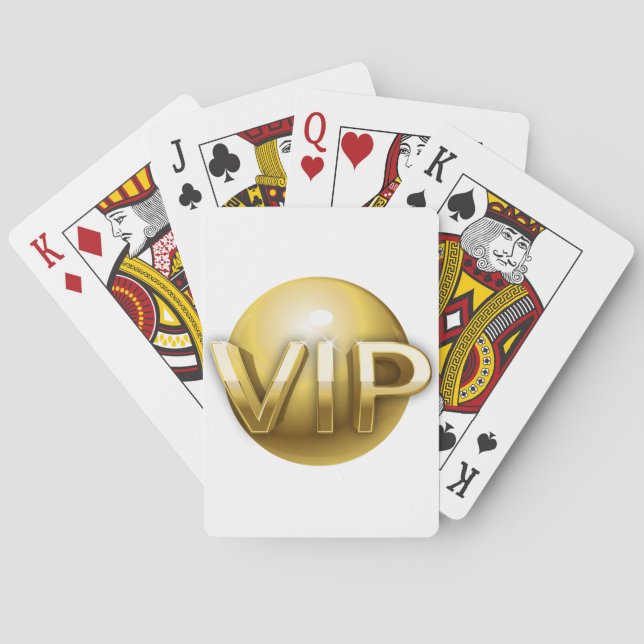 Luxury 3D Gold VIP Emblem Playing Cards (Back)