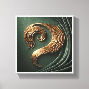 Luxury 3D Golden Swirl Wall Art - Elegant Metallic