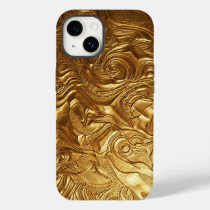 Luxury 3D Metallic Liquid Gold Texture iPhone Case