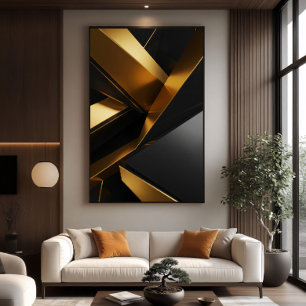 Luxury 3D Wall Modern Metallic Design Canvas Print