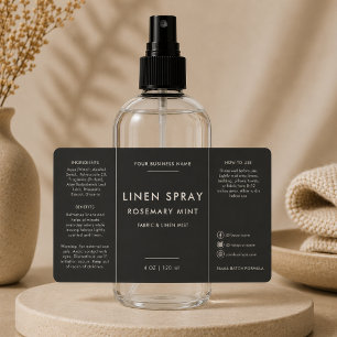 Luxury 4oz Linen Spray Bottle Label