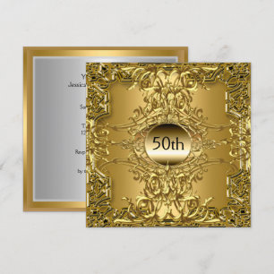Luxury 50th Gold Birthday Party Invitation