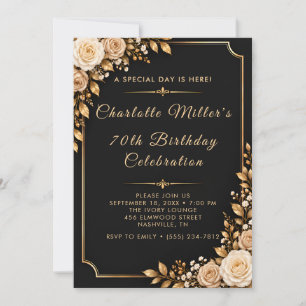 Luxury 70th Birthday Invitation