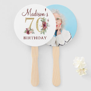 Luxury 70th Birthday Photo Hand Fan