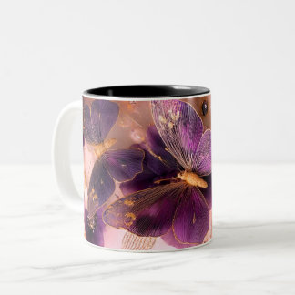 Luxury A butterfly with flower Marble Coffee Mug 
