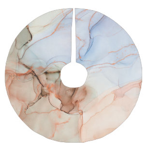 Luxury Abstract: Alcohol Ink Art Brushed Polyester Tree Skirt