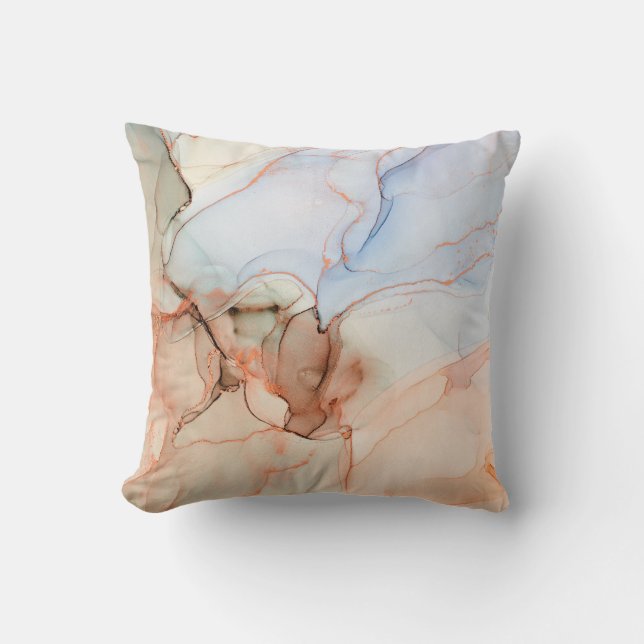 Luxury Abstract: Alcohol Ink Art Cushion (Front)