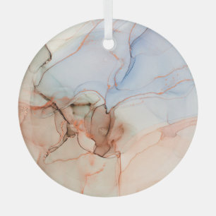 Luxury Abstract: Alcohol Ink Art Glass Tree Decoration