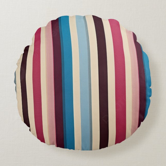 Luxury Abstract Circle Print for Brushed Polyester Round Cushion (Front)