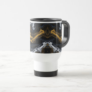 Luxury Abstract Coffee Mugs – Black, Gold & White 