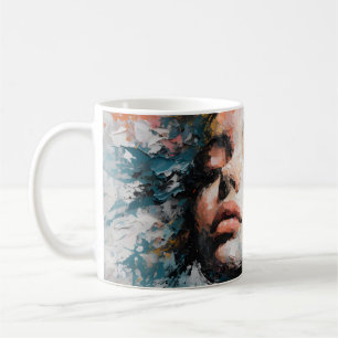 Luxury Abstract Floral Woman Portrait Wall Art Coffee Mug
