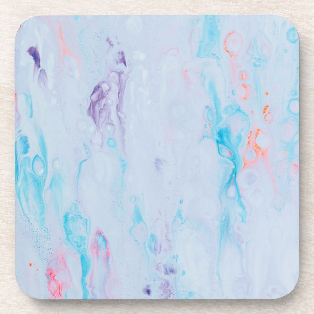 Luxury Abstract Fluid Agate Stone & Crystal Textur Coaster (Front)