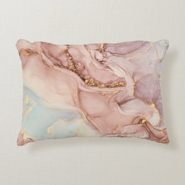 Luxury Abstract Fluid Alcohol Ink Decorative Cushion (Front)