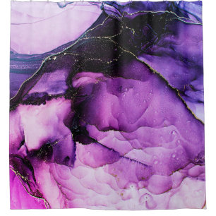 Luxury abstract fluid art painting background alco shower curtain