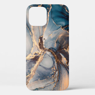 Luxury abstract fluid art painting in alcohol ink  iPhone 12 case