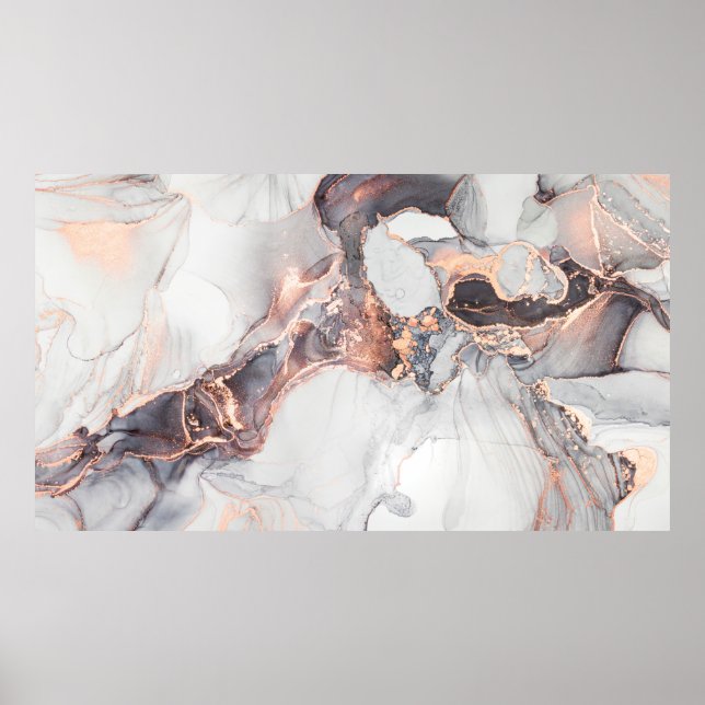 Luxury abstract fluid art painting in alcohol ink  poster (Front)