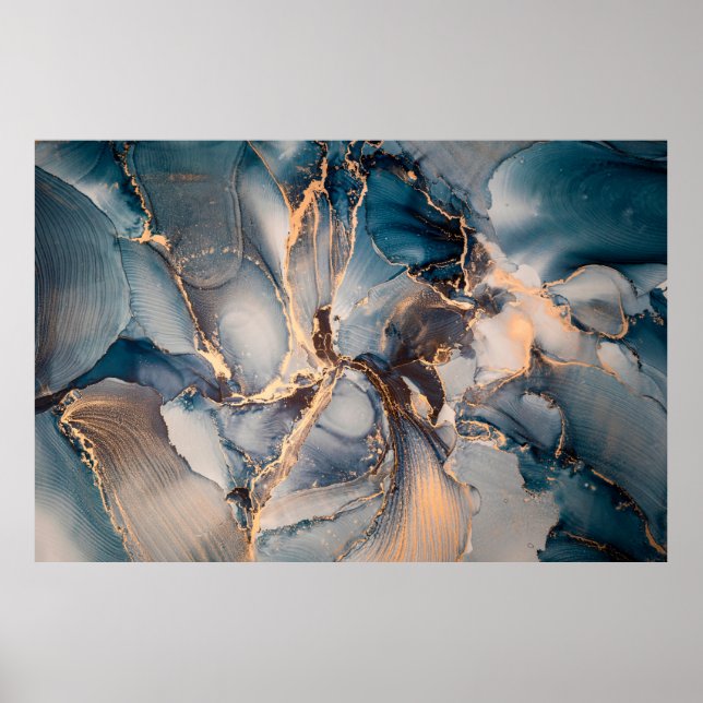 Luxury abstract fluid art painting in alcohol ink  poster (Front)