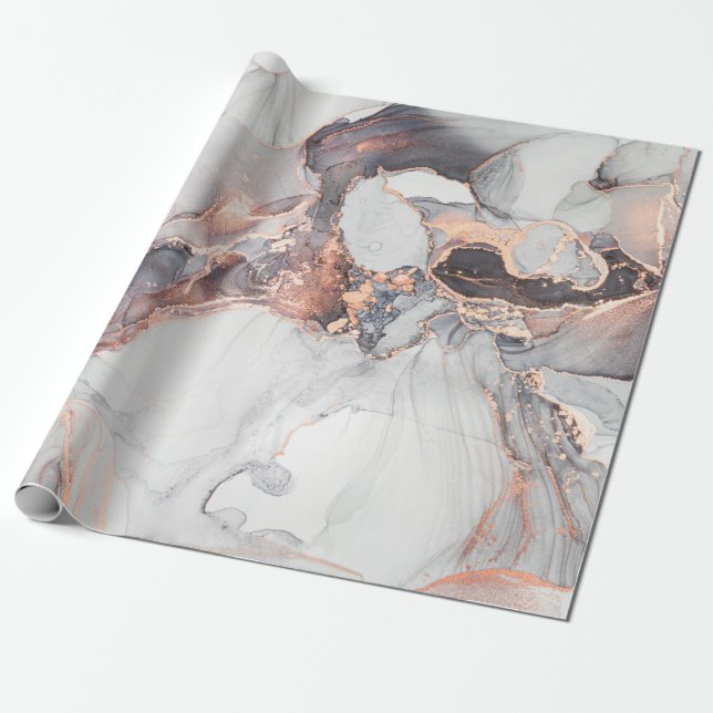 Luxury abstract fluid art painting in alcohol ink  wrapping paper (Unrolled)