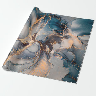 Luxury abstract fluid art painting in alcohol ink wrapping paper