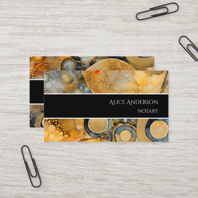 Luxury abstract fossil gold rock elegant unique  business card (Front/Back In Situ)