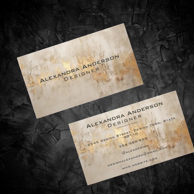 Luxury Abstract Ivory Gold Glittery Professional Business Card (Luxury Abstract Ivory Gold Glittery Professional Business Card)