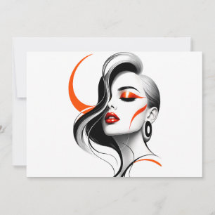 Luxury Abstract Woman Portrait Design Invitation
