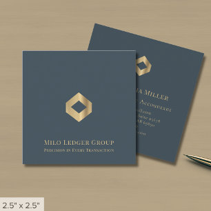 Luxury Accounting Tax Consulting Custom Logo Square Business Card