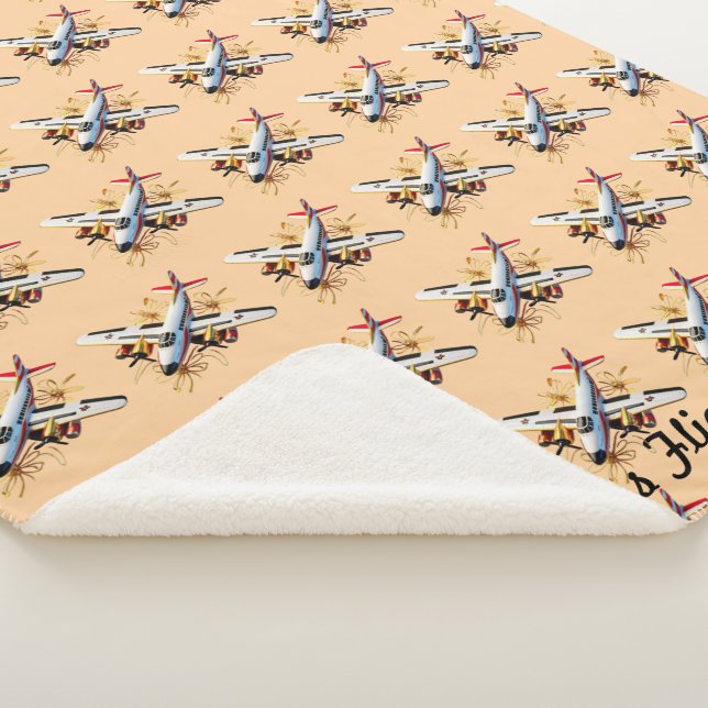 "Luxury Aerial Travel" Sherpa Blanket (3/4)