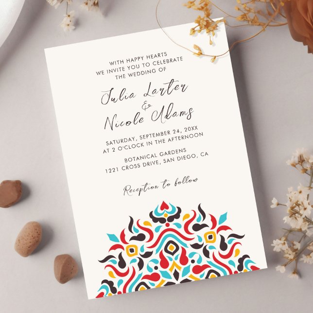 Luxury Aesthetic Geometrical Mandala Wedding Invitation (Creator Uploaded)