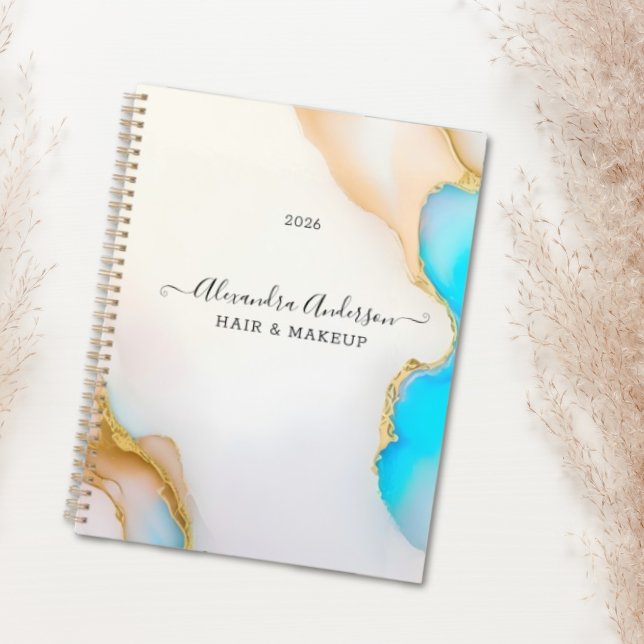 Luxury Agate Blue Gold Details Signature Script Planner (Luxury Agate Blue Gold Details Signature Script Planner)