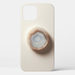 Luxury Agate Geode Slice Minimalist Neutral Stone iPhone 12 Case