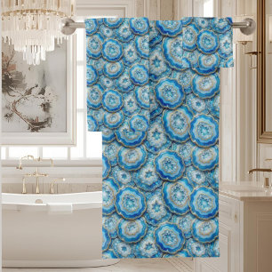 Luxury Agate   Geode Towel Set - Ocean Blue & Gold
