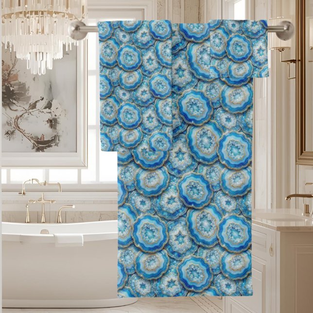 Luxury Agate | Geode Towel Set - Ocean Blue & Gold (Creator Uploaded)