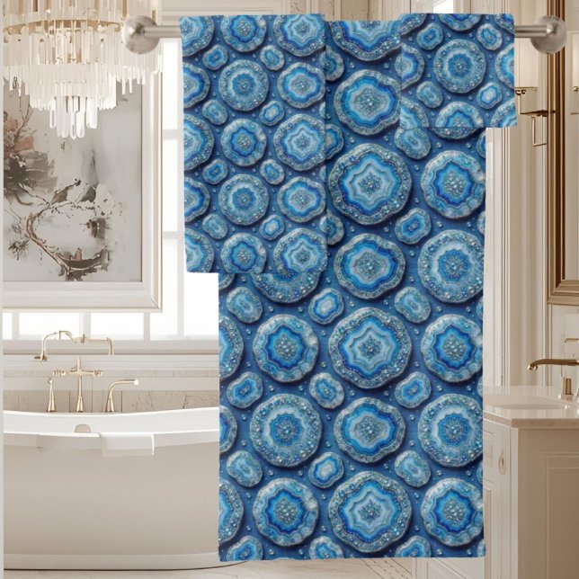 Luxury Agate | Geode Towel Set - Ocean Blue & Gold (Creator Uploaded)