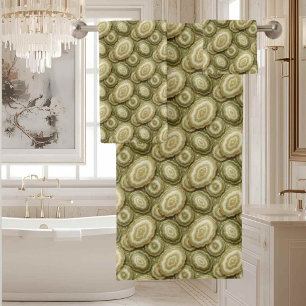 Luxury Agate   Geode Towel Set - Olive Green
