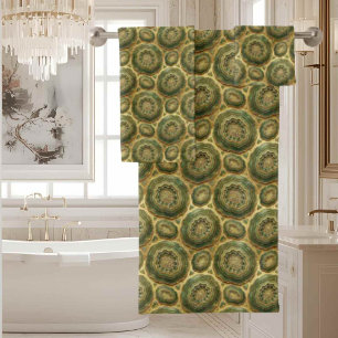 Luxury Agate   Geode Towel Set - Olive Green