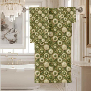 Luxury Agate   Geode Towel Set - Olive Green