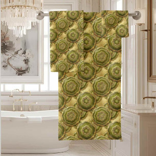 Luxury Agate   Geode Towel Set - Olive Green