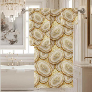 Luxury Agate Geode Towel Set - White & Gold