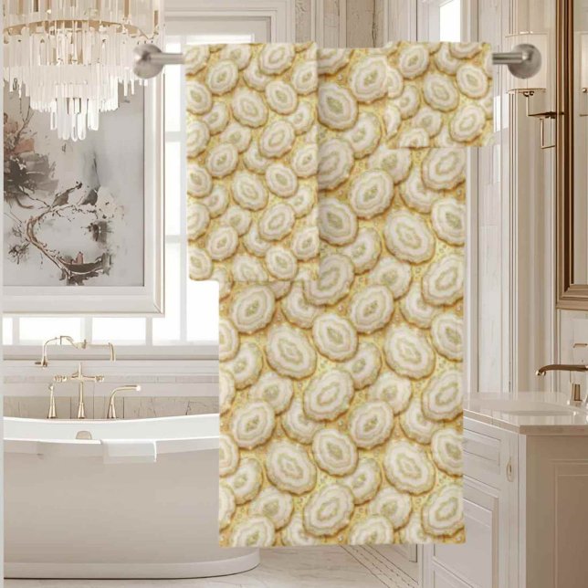 Luxury Agate | Geode Towel Set - White & Gold (Creator Uploaded)