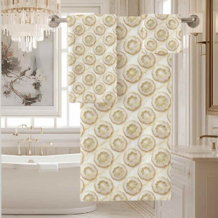 Luxury Agate Geode Towel Set - White & Gold