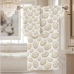 Luxury Agate Geode Towel Set - White & Gold