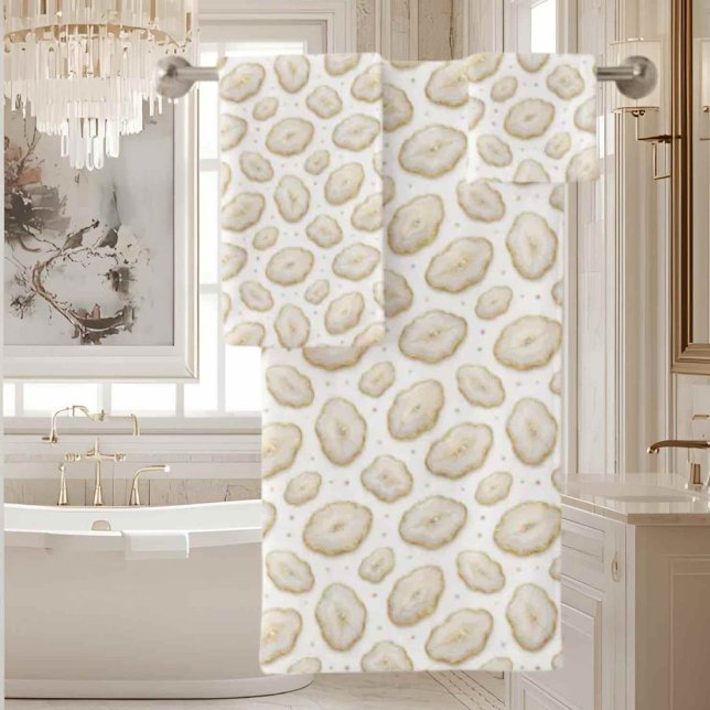 Luxury Agate | Geode Towel Set - White & Gold (Creator Uploaded)