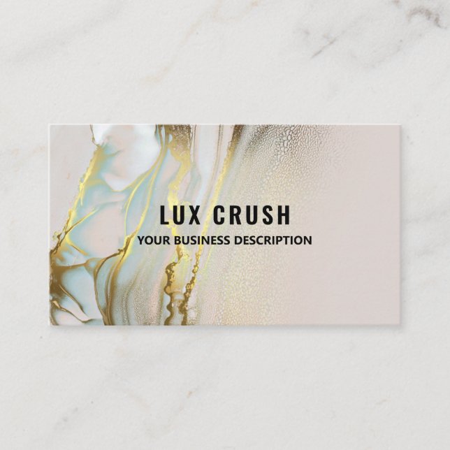 Luxury Alcohol Ink Skin Care And Beauty Business Card (Front)