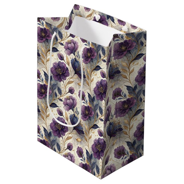 Luxury alcohol ink tiled pattern  medium gift bag (Front Angled)